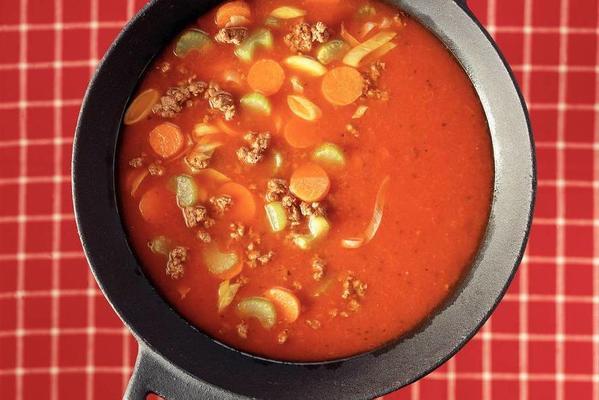 tomato stir-fry soup with minced meat