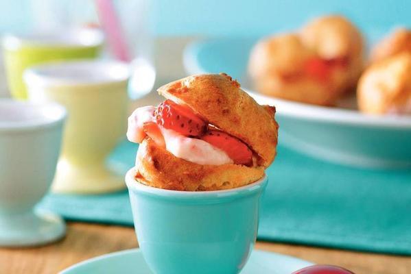 puffs with strawberry ginger cream
