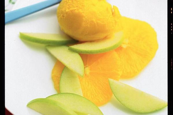 mango sorbet with orange