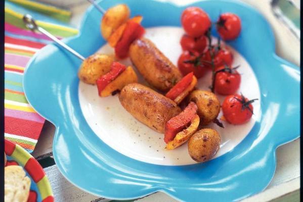 skewers with catalan sausages