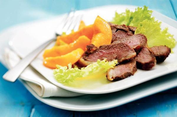 duck breast fillet with sweet-and-sour honey peach