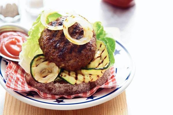 grilled tartar with zucchini salad