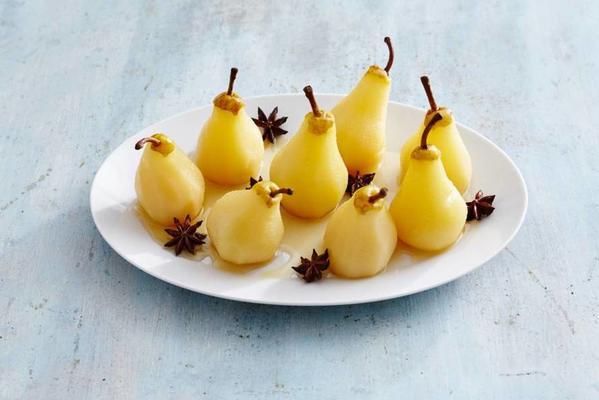 white stew pears with star anise