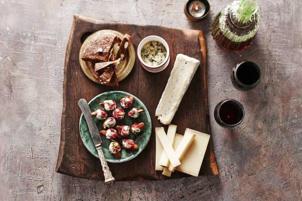 cheese board with fig bread