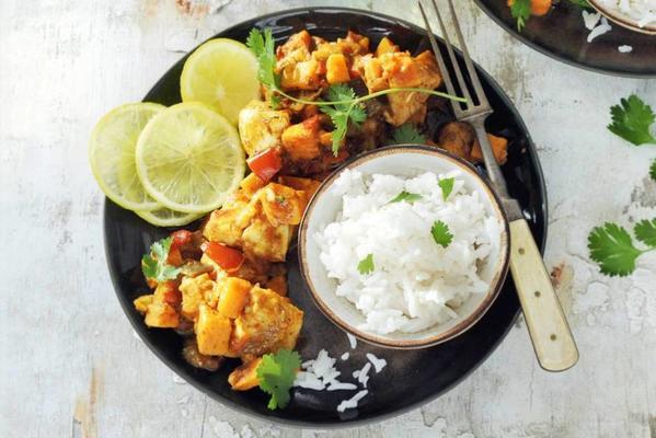 sweet potato curry with white fish