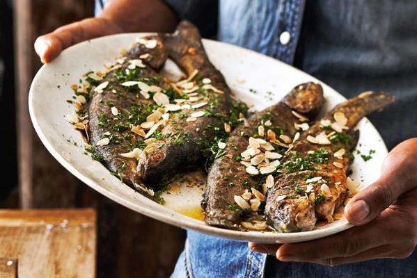 fried whole trout with almonds