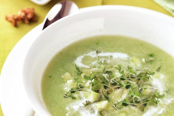 cucumber soup with cress