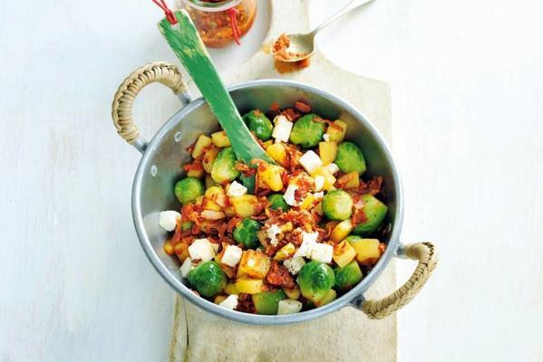 brussel sprouts with potato and bacon