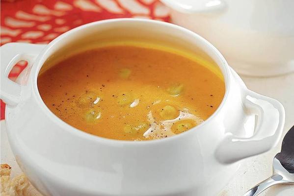 spicy carrot soup with broad beans
