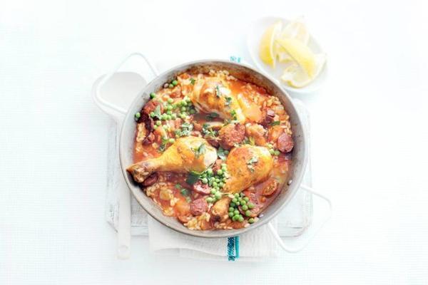 smoked paella with chicken