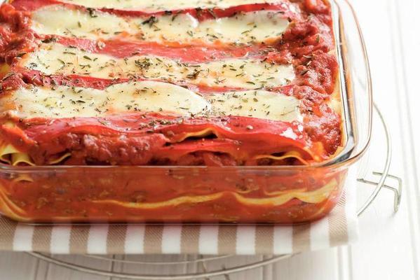 lasagna with roasted peppers