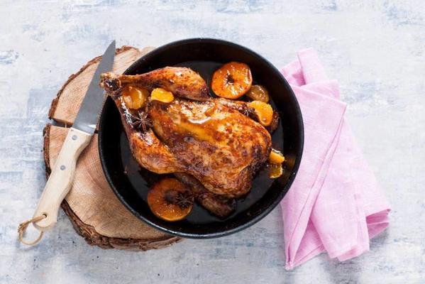 candied chicken with maple syrup and mandarin