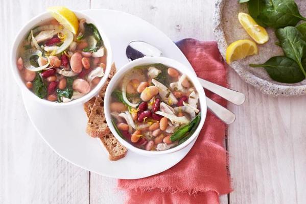 meal soup with chicken and beans