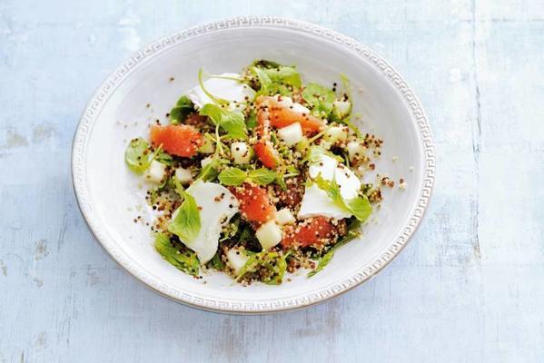 quinoa with grapefruit, pear and goat cheese