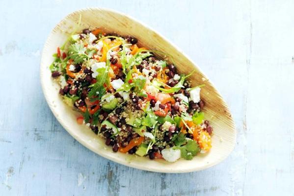 quinoa salad with aduki beans and feta