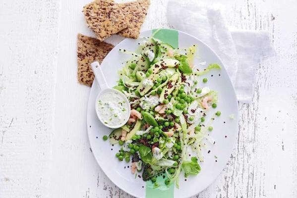 quinoa salad with avocado and shrimps