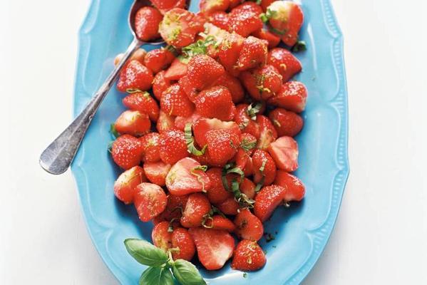 marinated strawberries with lime and basil