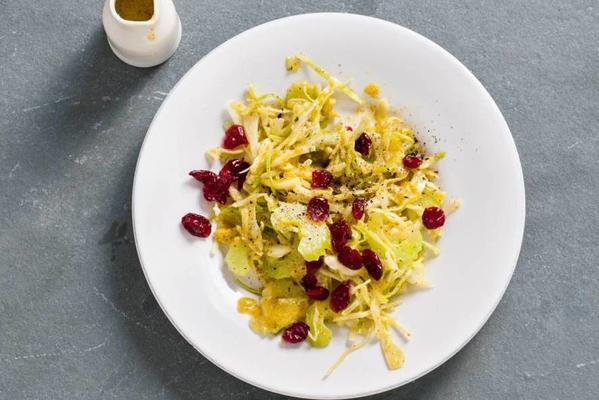 white cabbage with celery and cranberry