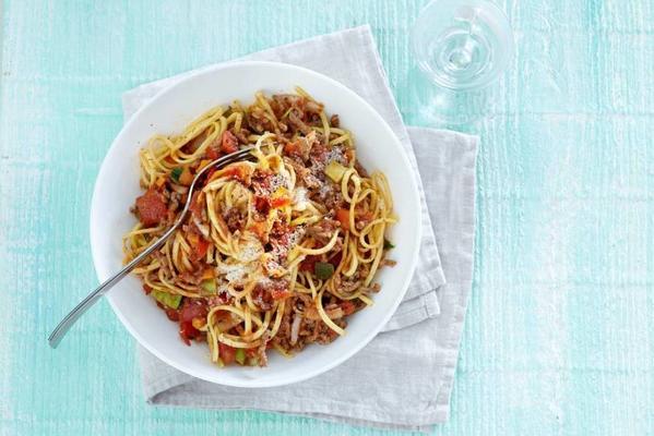 vegetable-spaghetti bolognese with parmesan