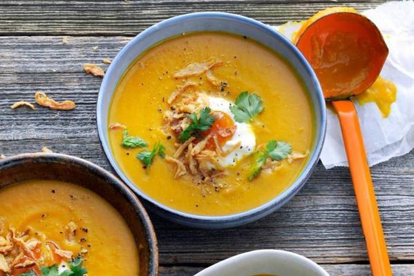 pumpkin soup with mango chutney