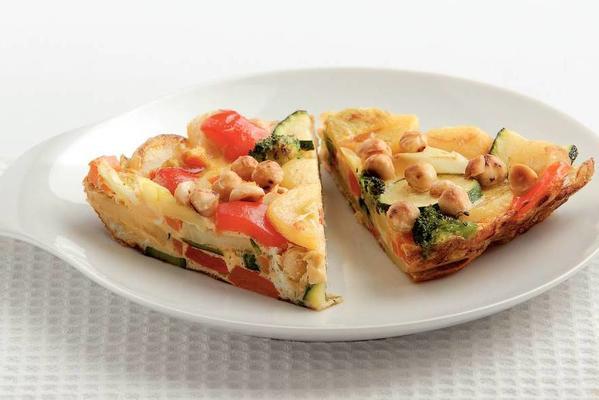 tortilla with vegetables and hazelnuts