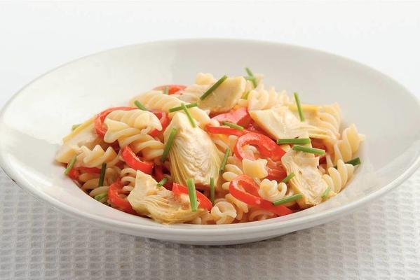 fusilli with artichokes and peppers