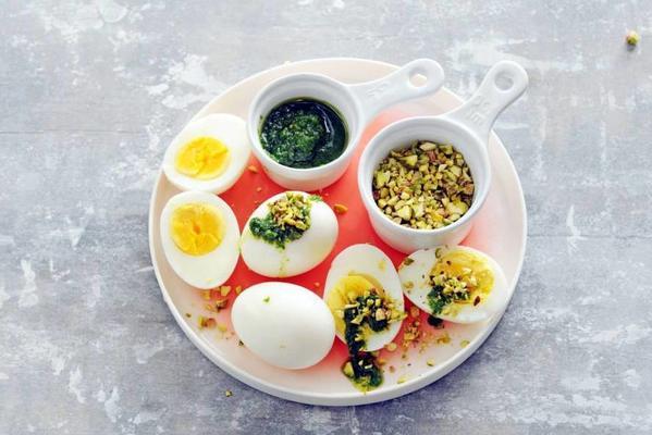 boiled egg with herb dip