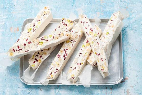 nougat with nuts and cranberries