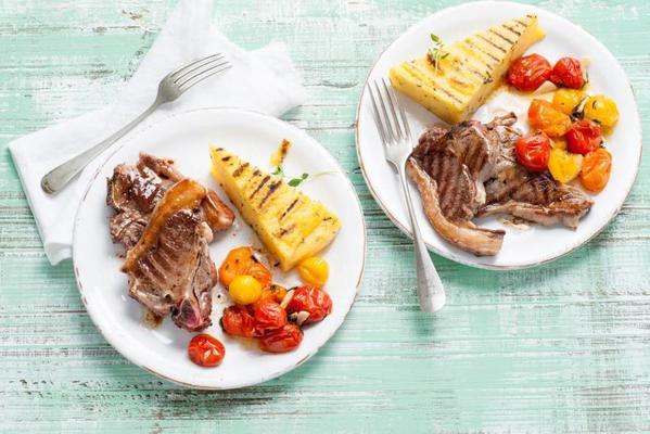 grilled polenta with lamb chops