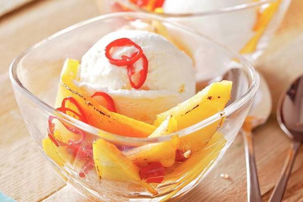 icecream ice cream with mango and red pepper