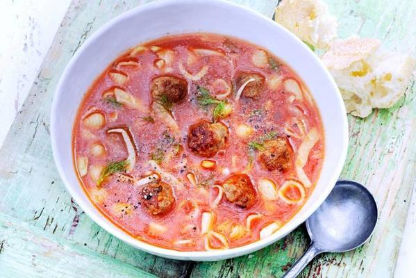 tomato fennel soup with balls