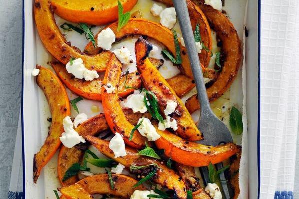 pumpkin with goat's cheese and mint