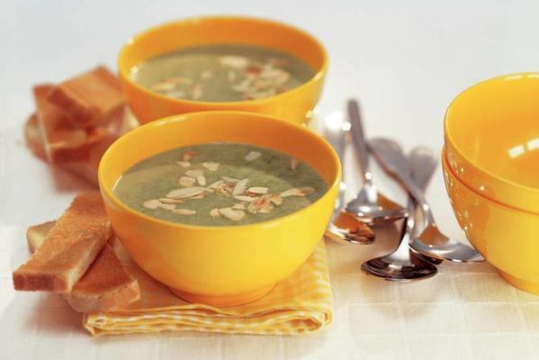 salad soup with radicchio and almonds
