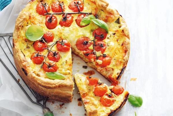 spice quiche with goat's cheese and chorizo