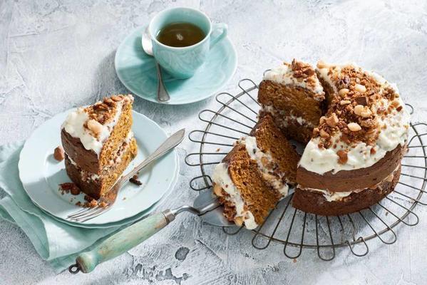 carrot cake with nuts and lime