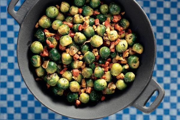 crunchy Brussel sprouts with walnuts
