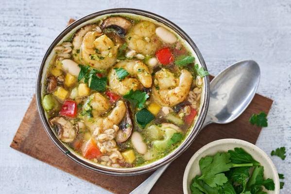 vegetable bean soup with shrimp
