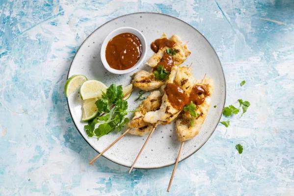 fish with spicy satay sauce