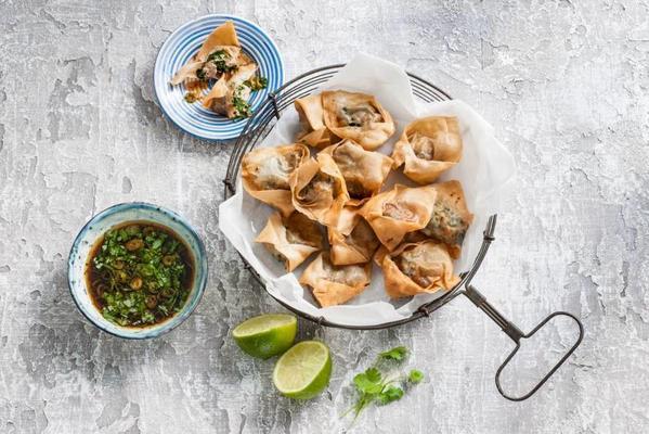 wontons with pork and kale