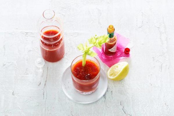 mara grimms virgin bloody mary (non-alcoholic vegetable cocktail)