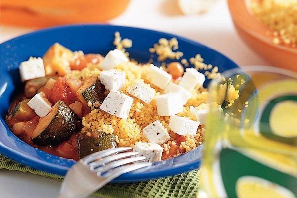 chickpea stew with white cheese cubes