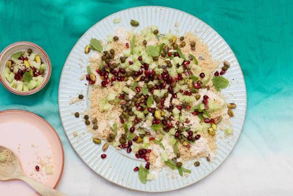 couscous salad with capers and pistachio nuts