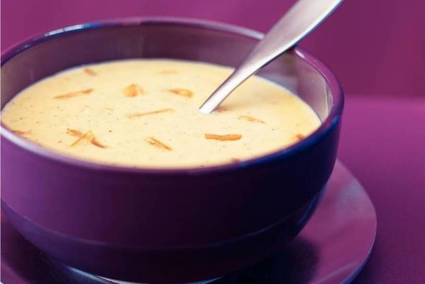 creamy mustard soup with ginger strips
