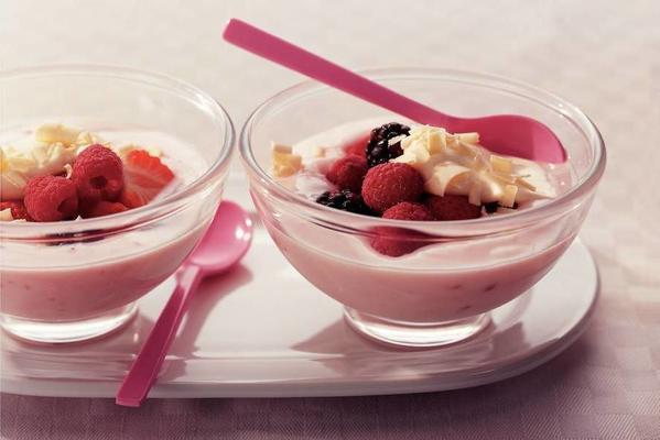 red fruit coupe with white-chocolate cream