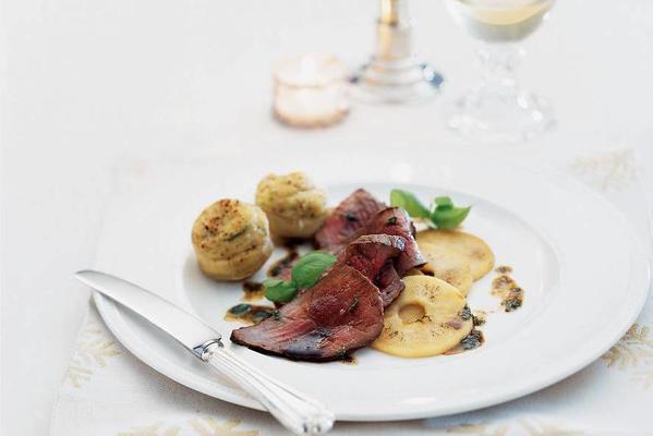 roast beef with basil dressing