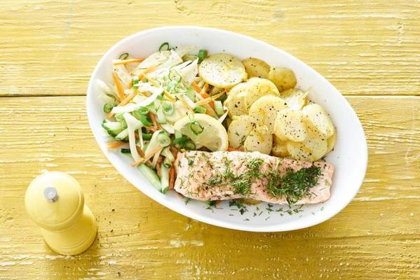 baked salmon with fresh fennel salad