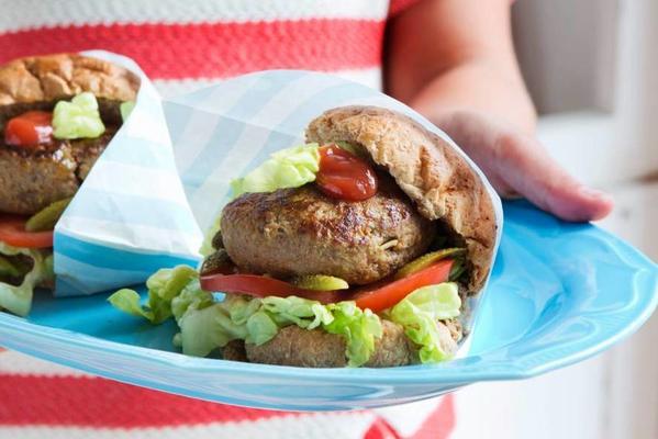 bun burger with hidden vegetables