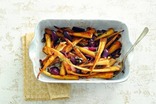 parsnip with red onion