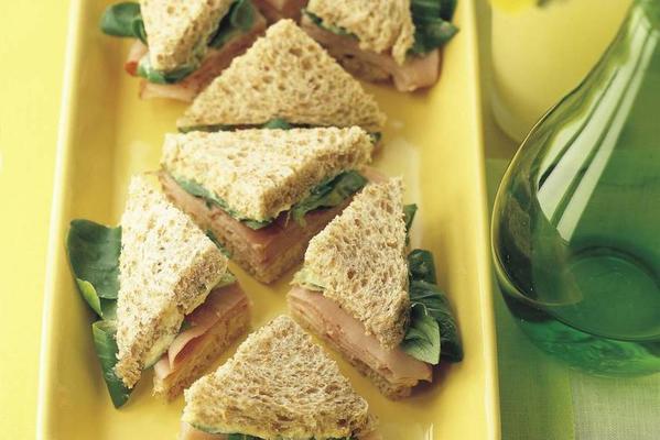 mini ham sandwiches with mustard butter