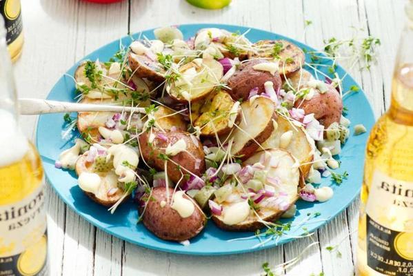 grilled potato salad with spicy dressing